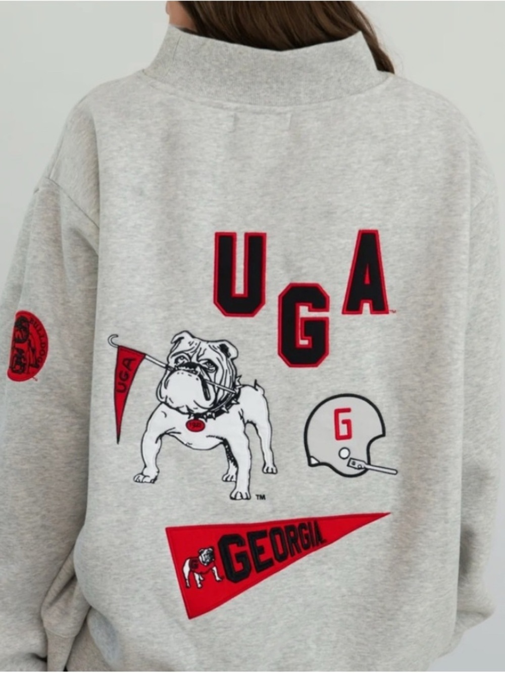 Parke Georgia Bulldogs Graphic Pullover Sweatshirt - Gray/Red L/XL